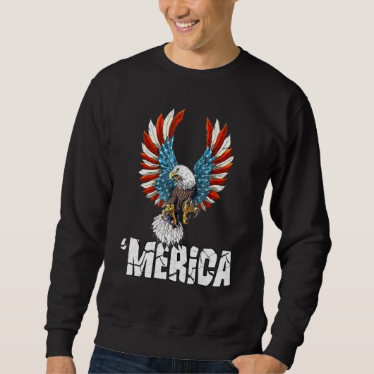 Patriotic Eagle 4 juli Amerikaanse vlag Mannen Trui (Voorkant)