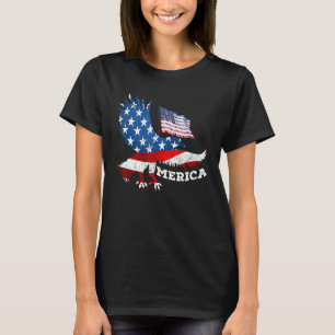 Patriotic Eagle 4 juli Amerikaanse vlag Vete T-shirt