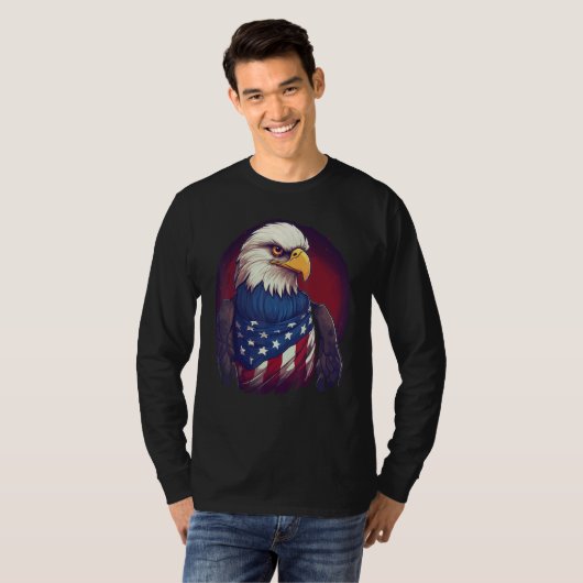 Patriotic Eagle 4th Of July_3 T-shirt (Voorkant volledig)