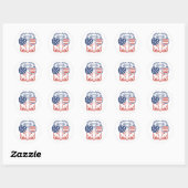 Patriotic Eagle 4th of July American Flag Glasses  Ronde Sticker (Vel)