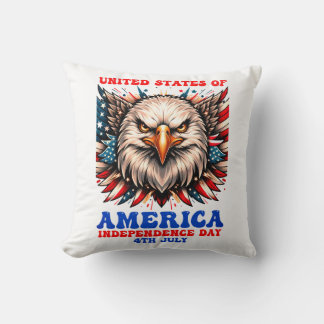 Patriotic Eagle Americana Throw Pillow Kussen