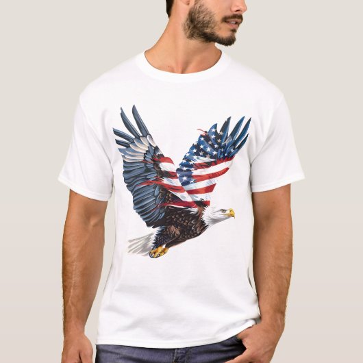 Patriotic Eagle Amerikaanse vlag T-shirt (Voorkant)
