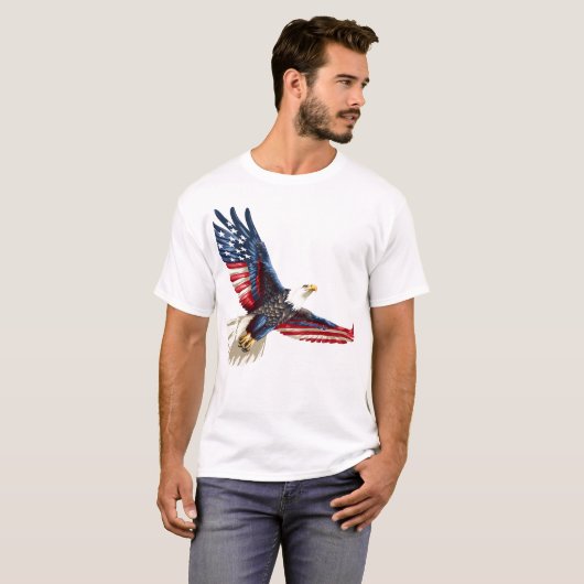 Patriotic Eagle Amerikaanse vlag T-shirt (Voorkant volledig)