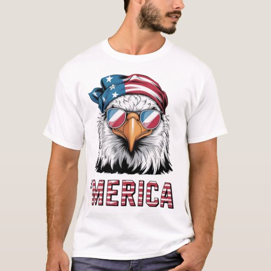 Patriotic Eagle Dearing Cool Zonnebril 'Amerika T-shirt (Voorkant)