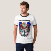 Patriotic Eagle Emblem T-shirt met Amerikaanse vla (Voorkant volledig)