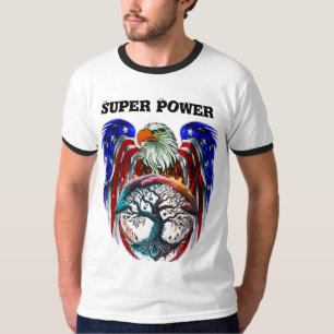 Patriotic Eagle Emblem T-shirt met Amerikaanse vla