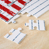 Patriotic Eagle en USA Puzzel Legpuzzel (Zijkant)