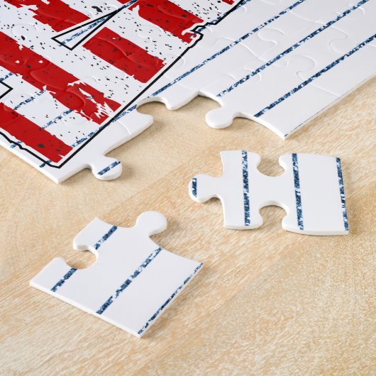 Patriotic Eagle en USA Puzzel Legpuzzel (Zijkant)