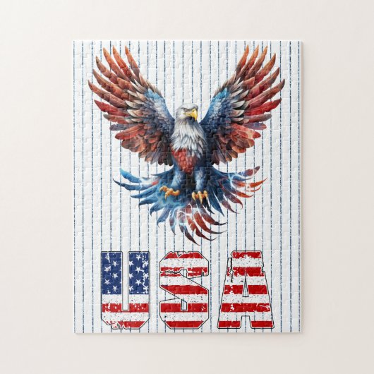 Patriotic Eagle en USA Puzzel Legpuzzel (Verticaal)