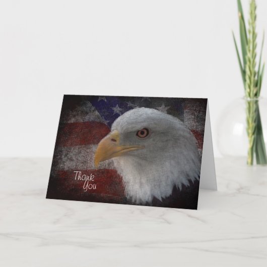 Patriotic Eagle & Flag Bedankkaart (Voorkant)