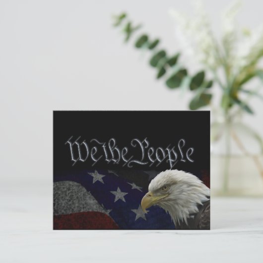 Patriotic Eagle & Flag Briefkaart (Staand voorkant)