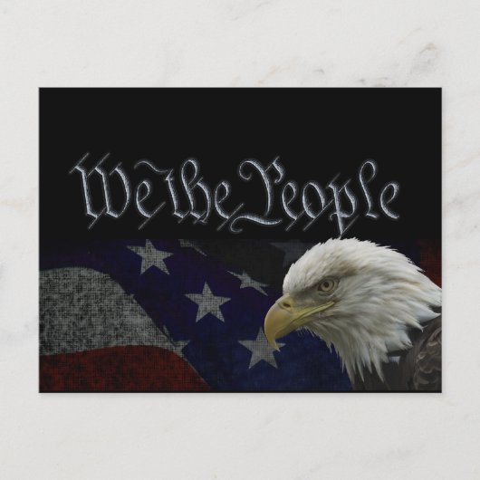 Patriotic Eagle & Flag Briefkaart (Voorkant)