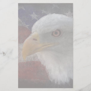Patriotic Eagle & Flag Briefpapier