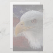 Patriotic Eagle & Flag Briefpapier (Voorkant / Achterkant)