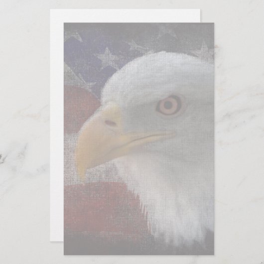 Patriotic Eagle & Flag Briefpapier (Voorkant / Achterkant)