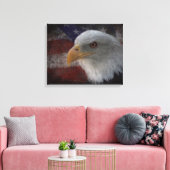 Patriotic Eagle & Flag Canvas Afdruk (Insitu (Woonkamer))