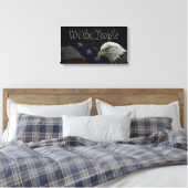 Patriotic Eagle & Flag Canvas Afdruk (Insitu (Slaapkamer))