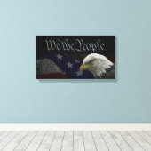 Patriotic Eagle & Flag Canvas Afdruk (Insitu (Houten vloer))