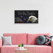 Patriotic Eagle & Flag Canvas Afdruk (Insitu (Woonkamer))