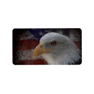 Patriotic Eagle & Flag Etiket