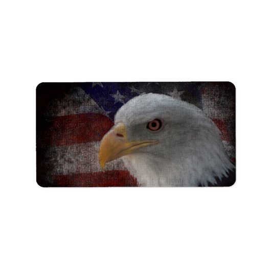 Patriotic Eagle & Flag Etiket (Voorkant)