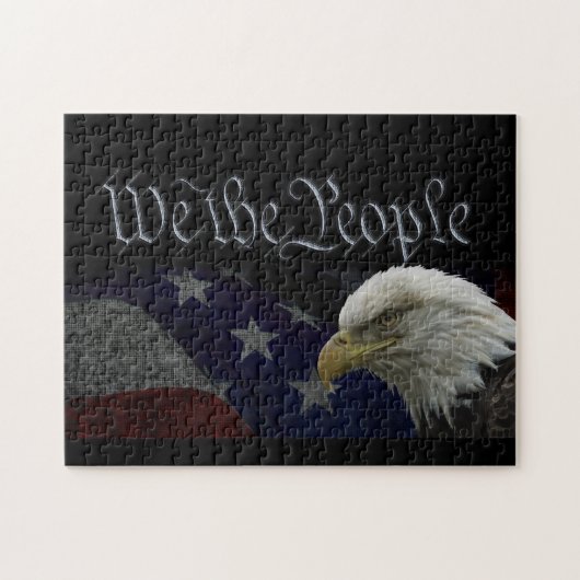 Patriotic Eagle & Flag Legpuzzel (Horizontaal)