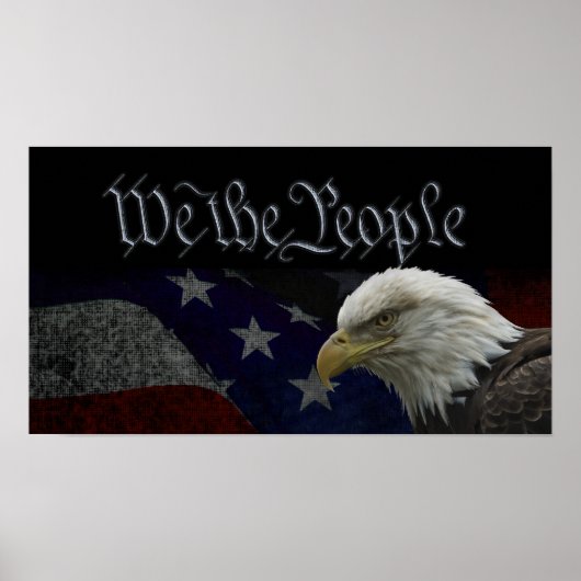 Patriotic Eagle & Flag Poster (Voorkant)