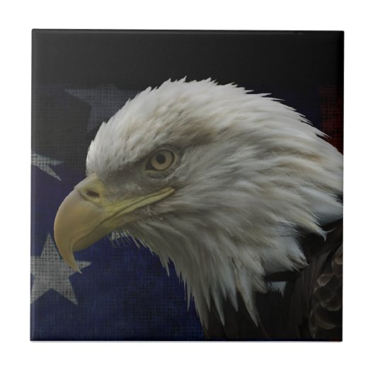 Patriotic Eagle & Flag Tegeltje (Voorkant)