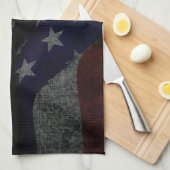 Patriotic Eagle & Flag Theedoek (Quarter Fold)