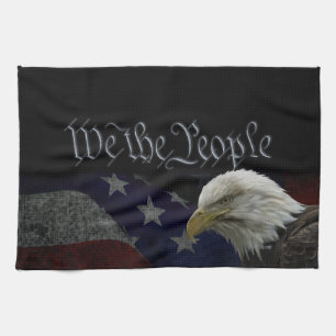 Patriotic Eagle & Flag Theedoek