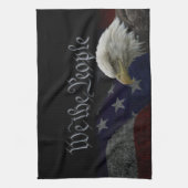 Patriotic Eagle & Flag Theedoek (Verticaal)