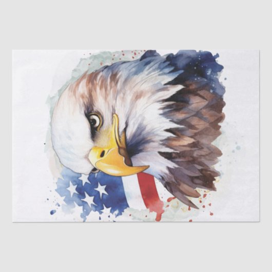 Patriotic Eagle Flag Tissue Paper Tissuepapier (Voorkant)