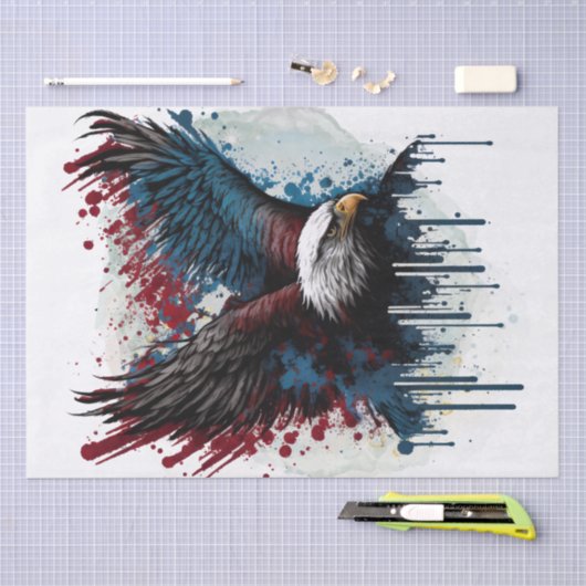 Patriotic Eagle Flag Tissuepapier (Craft)