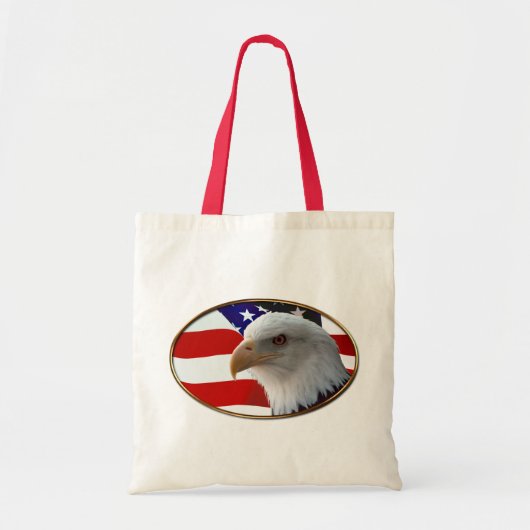Patriotic Eagle & Flag Tote Bag (Voorkant)