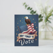 Patriotic Eagle Flag Vote Briefkaart (Staand voorkant)