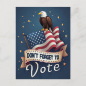 Patriotic Eagle Flag Vote Briefkaart (Voorkant)