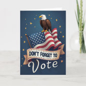 Patriotic Eagle Flag Vote Reminder Kaart (Voorkant)