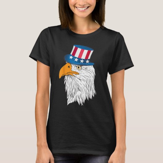 Patriotic Eagle Funny 4th of July Jongens Amerikaa T-shirt (Voorkant)