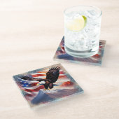 Patriotic Eagle Glass Onderzetter (Schuin)