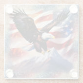 Patriotic Eagle Glass Onderzetter (Achterkant)