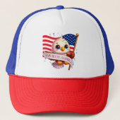 Patriotic Eagle GOD BLESS AMERICA flag, USA 🦅🇺🇸 Trucker Pet (Voorkant)