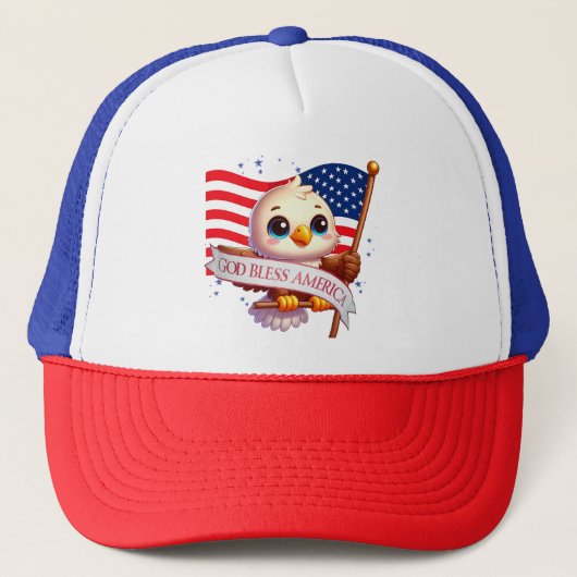 Patriotic Eagle GOD BLESS AMERICA flag, USA 🦅🇺🇸 Trucker Pet (Voorkant)