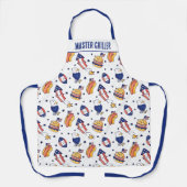 Patriotic Eagle Hot Dog Burger Firecracker Design Schort (Voorkant)