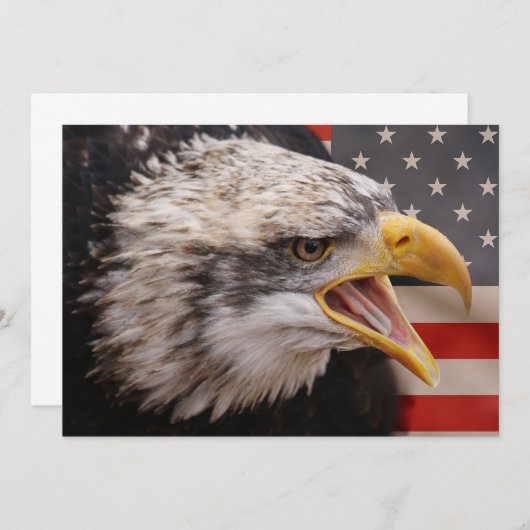 Patriotic Eagle Invitation Kaart (Voorkant / Achterkant)