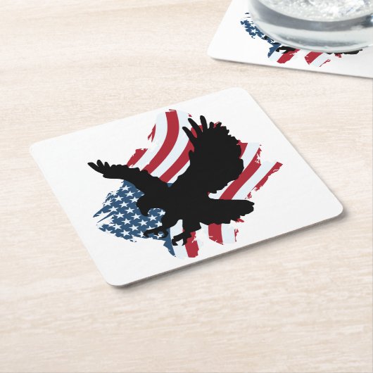 Patriotic Eagle Kartonnen Onderzetters (Schuin)