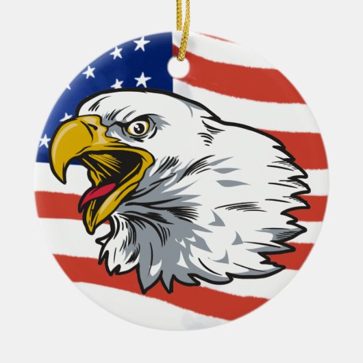 Patriotic Eagle Keramisch Ornament (Voorkant)