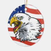 Patriotic Eagle Keramisch Ornament (Links)