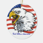 Patriotic Eagle Keramisch Ornament (Links)