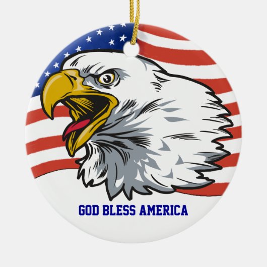 Patriotic Eagle Keramisch Ornament (Voorkant)