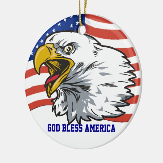 Patriotic Eagle Keramisch Ornament (Links)